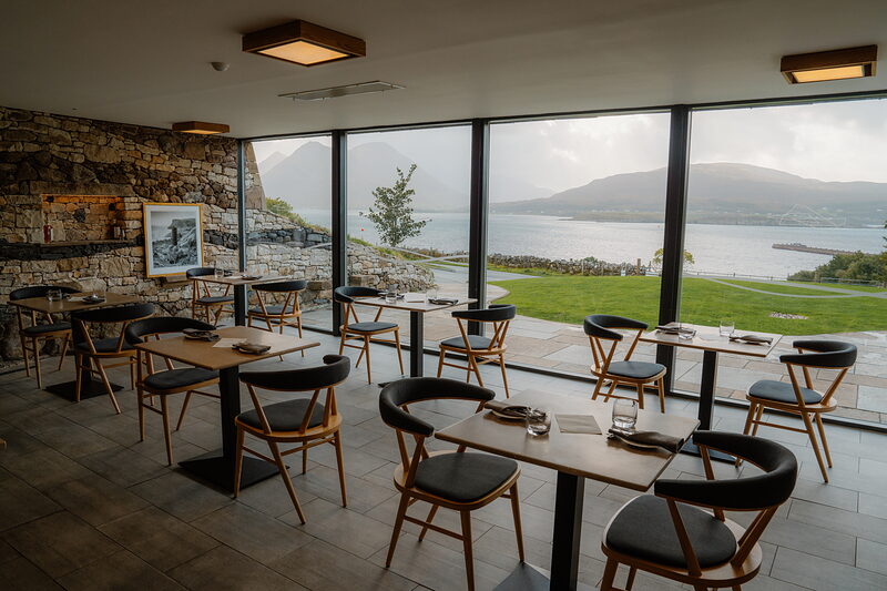 The bar at the Isle of Raasay Distillery